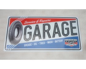RETRO MOTO CEDULE DO DÍLNY (ALU) - GARAGE (25X50CM)